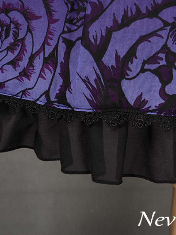 Dark Style Butterfly Cemetery Print Skirt