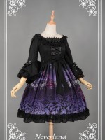 Dark Gothic Printed Lolita Dress Butterfly Cemetery One Piece