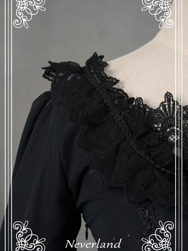 Dark Gothic Printed Lolita Dress Butterfly Cemetery One Piece