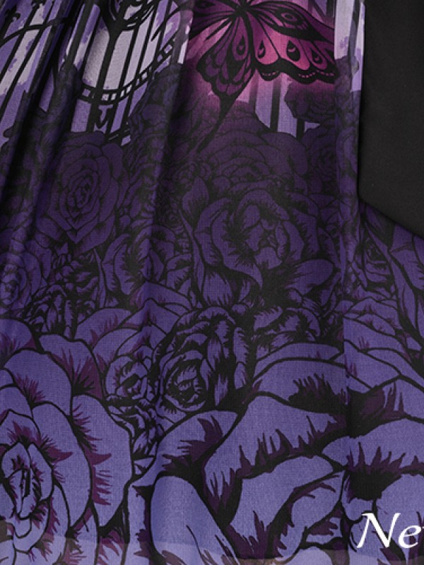 Dark Gothic Printed Lolita Dress Butterfly Cemetery One Piece