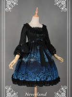 Dark Gothic Printed Lolita Dress Butterfly Cemetery One Piece