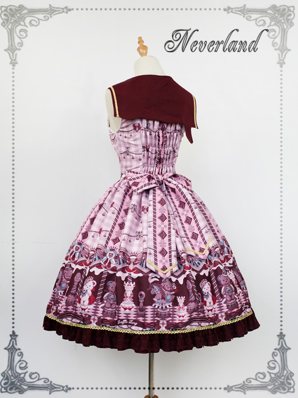 Chocolate Bear Fake Collar Jumperskirt