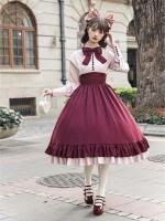【Christine】~lolita dress~Rose embroidery Tight wait Large skirt~Onepiece