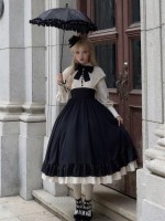 【Christine】~lolita dress~Rose embroidery Tight wait Large skirt~Onepiece