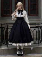 【Christine】~lolita dress~Rose embroidery Tight wait Large skirt~Onepiece