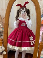 Christmas bear sweet and cute camisole dress Christmas bear sweet and cute camisole dress