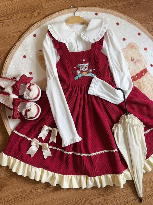 Christmas bear sweet and cute camisole dress Christmas bear sweet and cute camisole dress