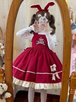 Christmas bear sweet and cute camisole dress Christmas bear sweet and cute camisole dress