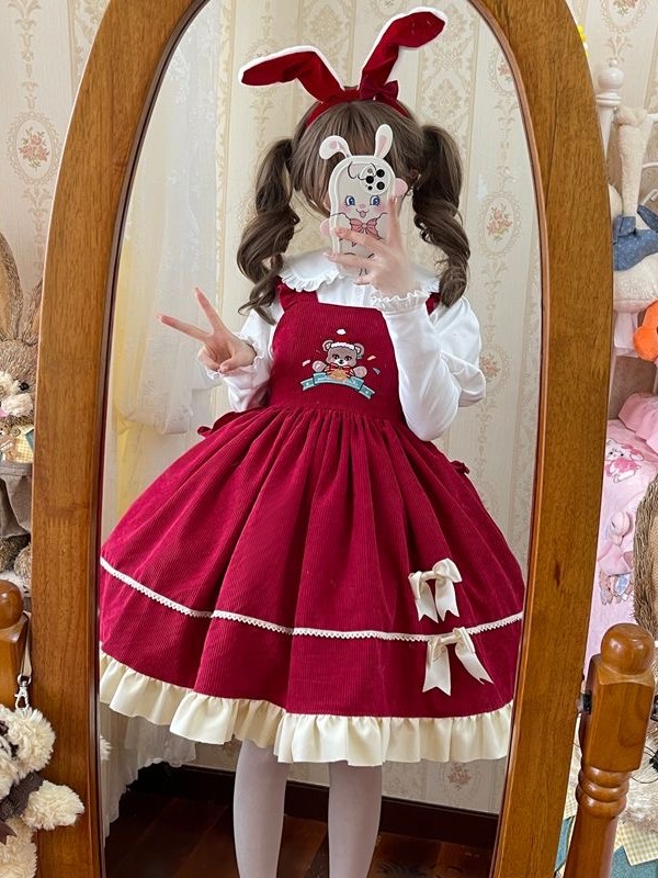 Christmas bear sweet and cute camisole dress Christmas bear sweet and cute camisole dress