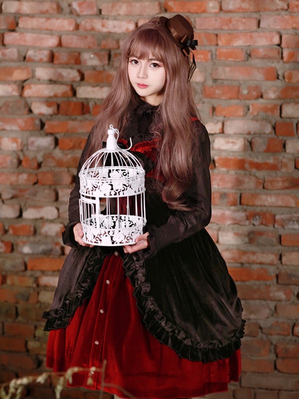 Vintage Dark Night Prayer velvet Lolita Jumperskirt