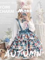 Eieyomi - Strawberry Cake Bear Suspender Skirt Eieyomi - Strawberry Cake Bear Suspender Skirt