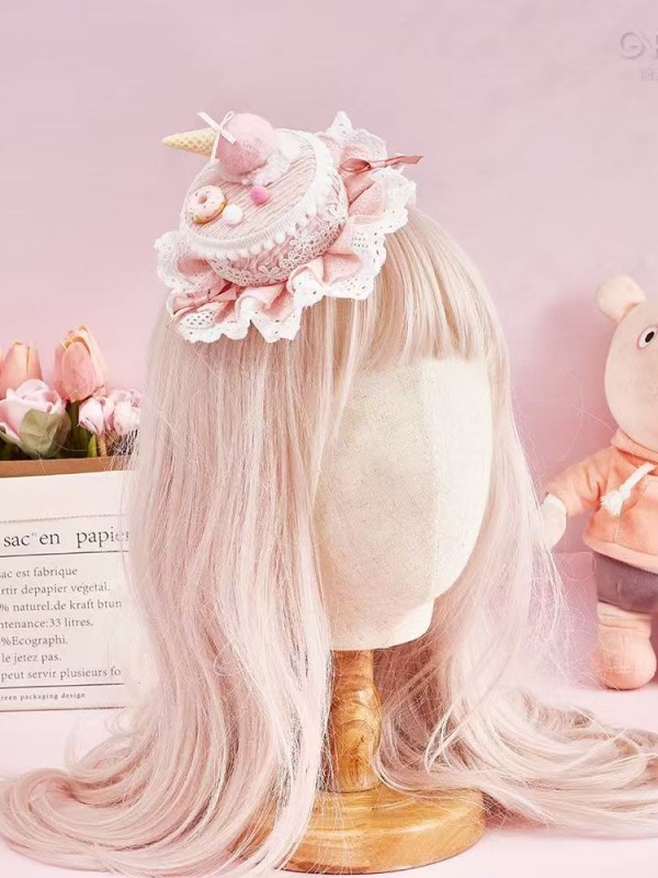 Cake /Ice cream/Donut Theme Mini Hat -- Dessert Hair Clip
