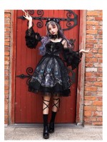 YINGLUOFU - Skull&Butterfly Gothic One-piece YINGLUOFU - Skull&Butterfly Gothic One-piece