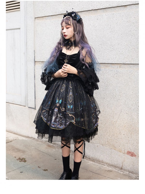 YINGLUOFU - Skull&Butterfly Gothic One-piece YINGLUOFU - Skull&Butterfly Gothic One-piece