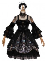 YINGLUOFU - Skull&Butterfly Gothic One-piece YINGLUOFU - Skull&Butterfly Gothic One-piece