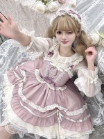 【Floating Dance Music】~Lolita Jumperskirt~Lace Sweet and elegant embroidery Sling skirt 【Floating Dance Music】~Lolita Jumperskirt~Lace Sweet and elegant embroidery Sling skirt