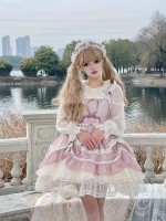 【Floating Dance Music】~Lolita Jumperskirt~Lace Sweet and elegant embroidery Sling skirt 【Floating Dance Music】~Lolita Jumperskirt~Lace Sweet and elegant embroidery Sling skirt