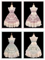【Floating Dance Music】~Lolita Jumperskirt~Lace Sweet and elegant embroidery Sling skirt 【Floating Dance Music】~Lolita Jumperskirt~Lace Sweet and elegant embroidery Sling skirt