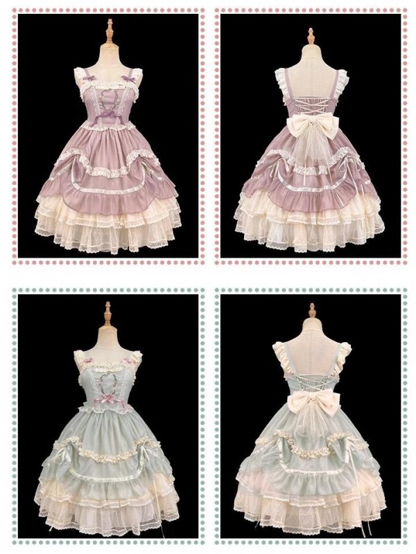 【Floating Dance Music】~Lolita Jumperskirt~Lace Sweet and elegant embroidery Sling skirt 【Floating Dance Music】~Lolita Jumperskirt~Lace Sweet and elegant embroidery Sling skirt