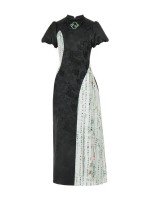 【Frost Moon Night]~Chinese style Improved cheongsam~Combining embroidery and printing~Spring models