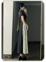 【Frost Moon Night]~Chinese style Improved cheongsam~Combining embroidery and printing~Spring models