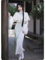 【Frost Moon Night]~Chinese style Improved cheongsam~Combining embroidery and printing~Spring models