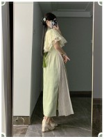 【Frost Moon Night]~Chinese style Improved cheongsam~Combining embroidery and printing~Spring models