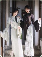 【Frost Moon Night]~Chinese style Improved cheongsam~Combining embroidery and printing~Spring models
