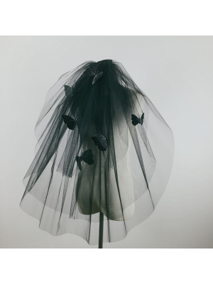 Gothic Lace Butterfly Veil