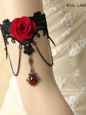 Gothic Race Red Rose Armband