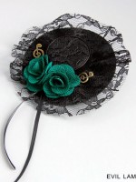Green Rose Mini Top Hat Brooch Green Rose Mini Top Hat Brooch