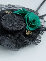 Green Rose Mini Top Hat Brooch Green Rose Mini Top Hat Brooch
