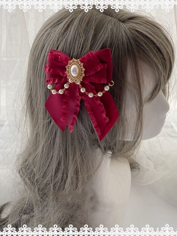 Hair Clip with Beads and Simulated Pearl Hair Clip with Beads and Simulated Pearl