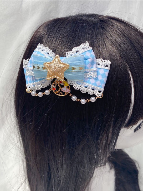 Hair Clip with Star and Faux Pearls Chain Hair Clip with Star and Faux Pearls Chain