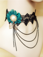 Handmade Gothic Flower Lace Pedant Choker