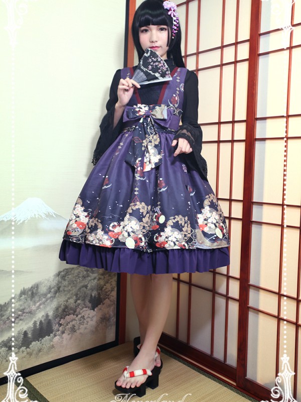 Haunted Night Vintage Prints Lolita JSK Dress Bone Woman Jumperskirt