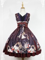 Haunted Night Vintage Prints Lolita JSK Dress Bone Woman Jumperskirt
