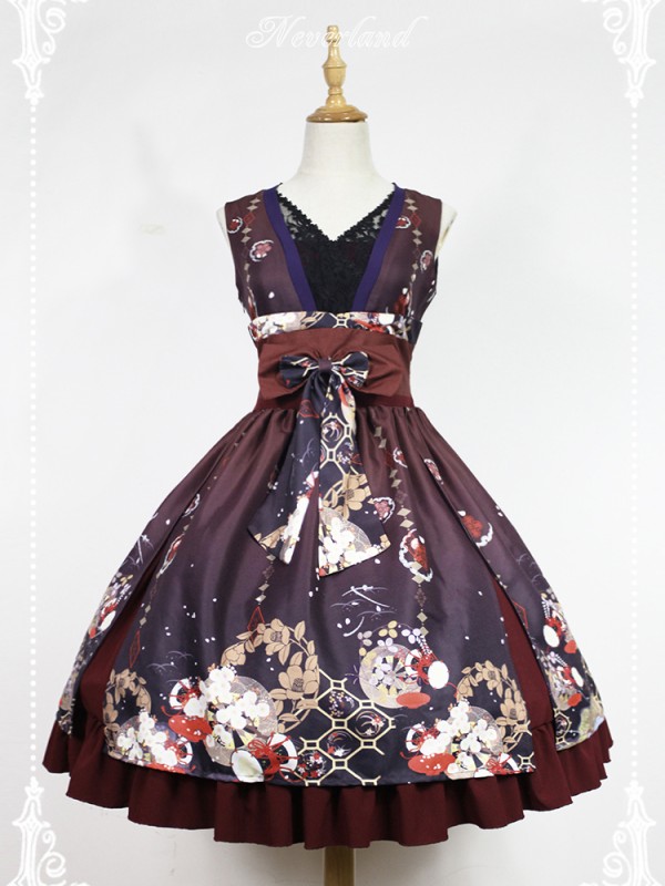 Haunted Night Vintage Prints Lolita JSK Dress Bone Woman Jumperskirt