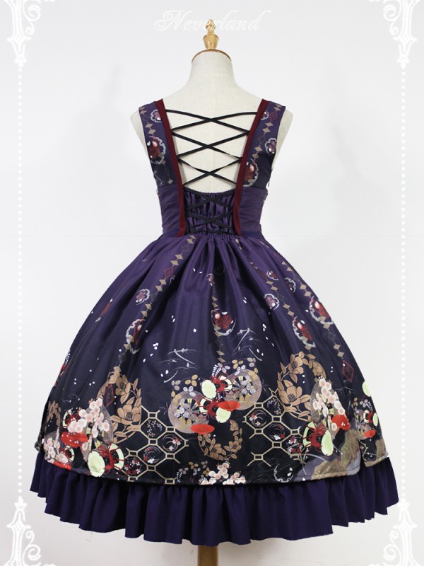 Haunted Night Vintage Prints Lolita JSK Dress Bone Woman Jumperskirt