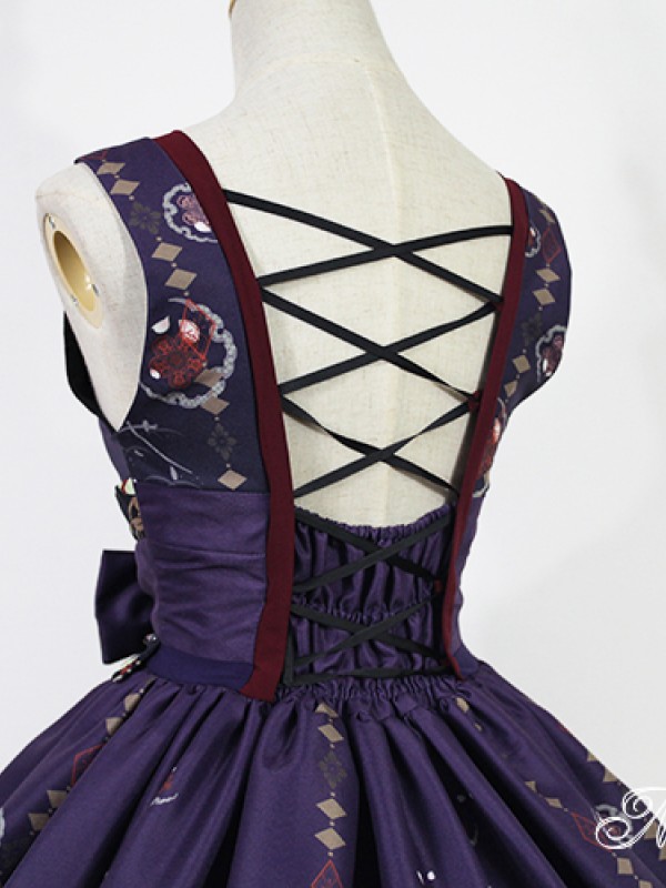 Haunted Night Vintage Prints Lolita JSK Dress Bone Woman Jumperskirt