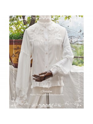 Honey Sugar Lamb Leg Sleeves Classic Chiffon Blouse