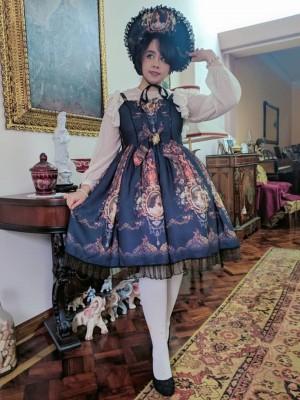 Rococo Story Retro Palace Print JSK Lolita Jumperskirt