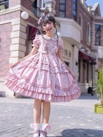 【Iris Poem】~lolita Onepiece~Short sleeve embroidery dress 【Iris Poem】~lolita Onepiece~Short sleeve embroidery dress