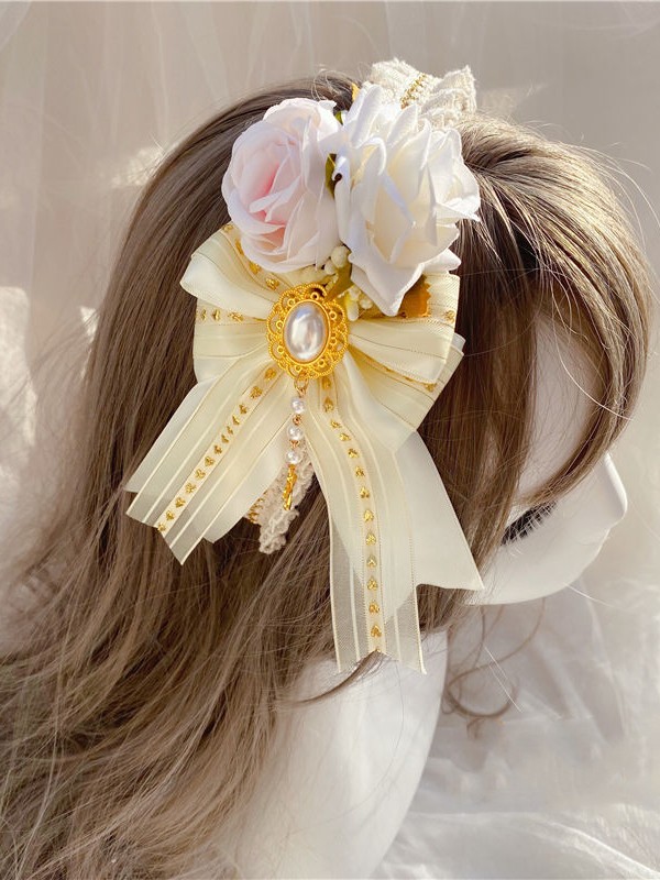 Ivory Flowers Pearl Chain Lolita KC Ivory Flowers Pearl Chain Lolita KC