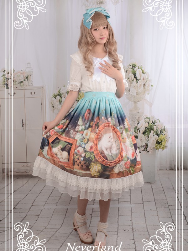 Kitty Courtyard Normal Waist Skirt