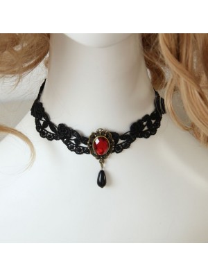 Lace Gothic Ruby Choker