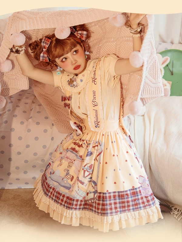 Line Ball Cat - Animal Circus Suspender Skirt Line Ball Cat - Animal Circus Suspender Skirt