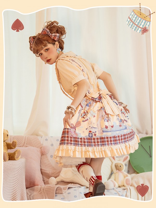 Line Ball Cat - Animal Circus Suspender Skirt Line Ball Cat - Animal Circus Suspender Skirt