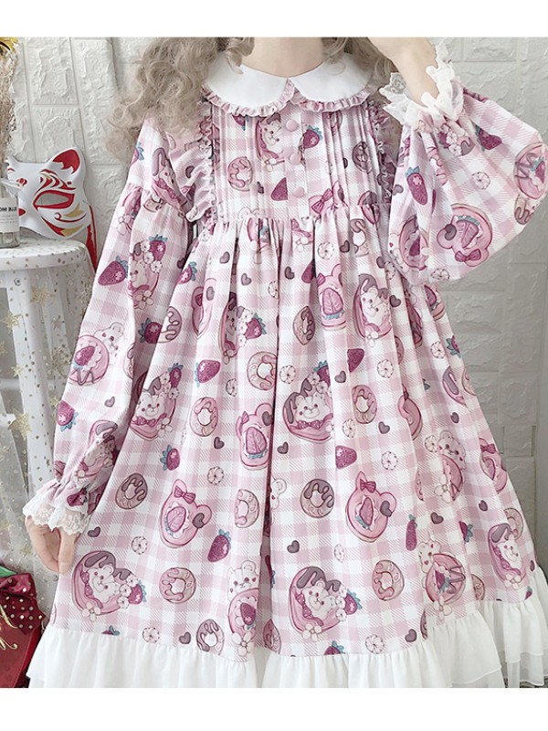 Line Ball Cat - Strawberry Bear One-piece Line Ball Cat - Strawberry Bear One-piece