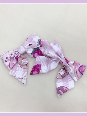 Line Ball Cat - Strawberry Bear Hair Clip